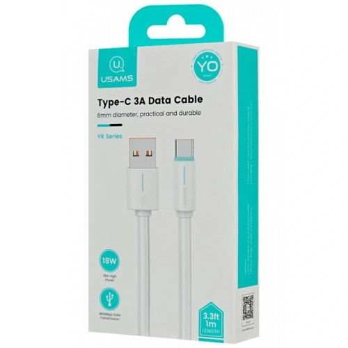 Kabel USB-A / USB-C USAMS YU Series US-SJ732 3A 1m biały