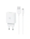Încărcător de perete USAMS SC Series SCXLTZ01 18W cu încărcare rapidă + cablu MicroUSB / USB-A de 1m Alb