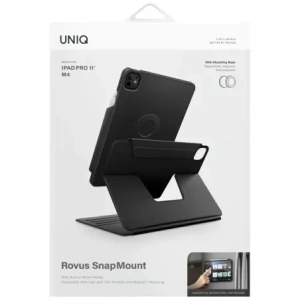UNIQ Rovus Snapmount mágneses 360 fokban forgatható, leválasztható Apple iPad Pro 11" 2024 fekete