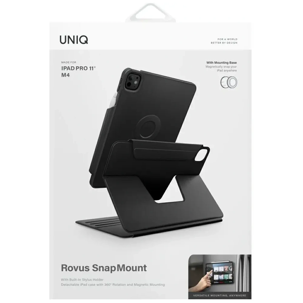Etui UNIQ Rovus Snapmount Magnetic 360 Rotating Detachable do Apple iPad Pro 11" 2024 czarny