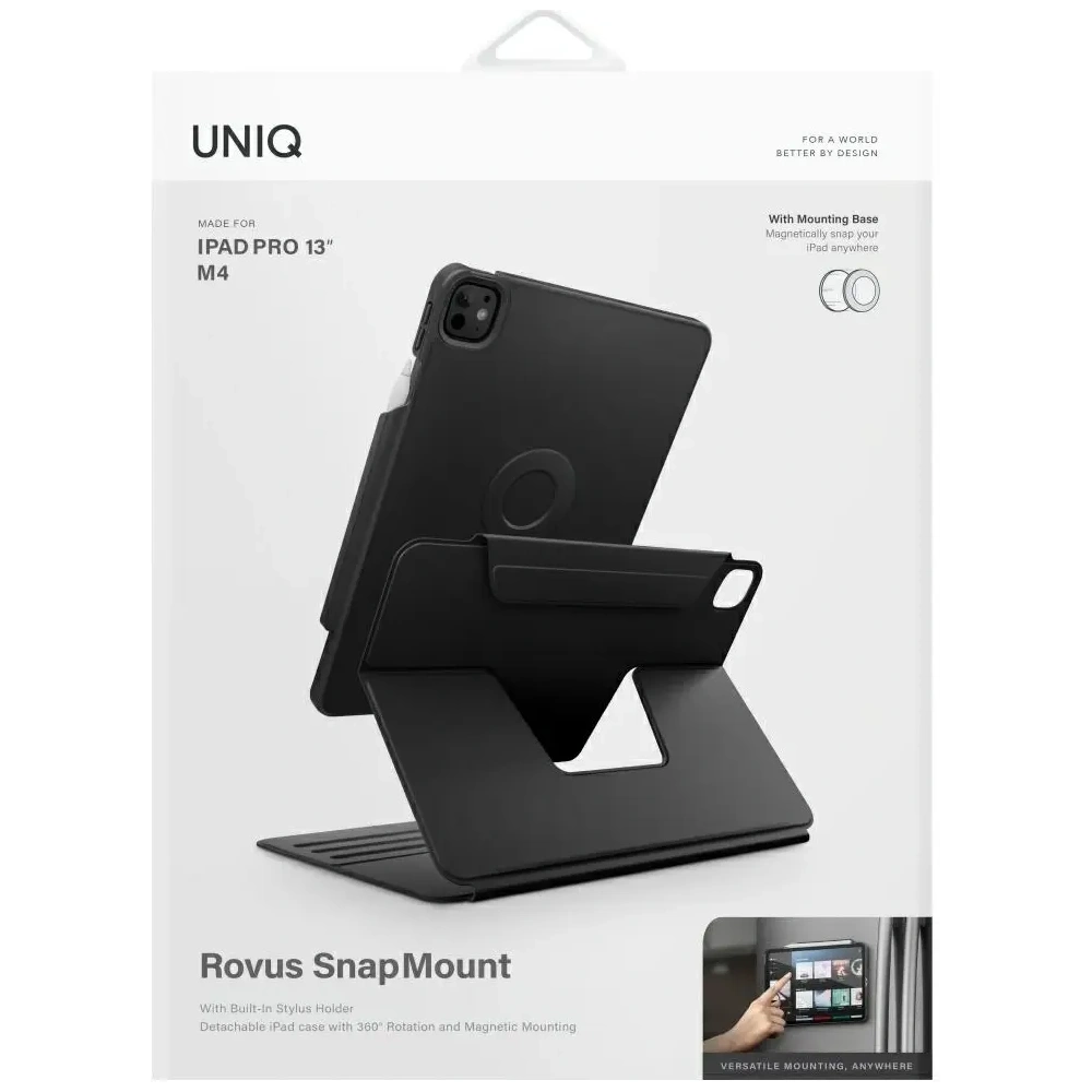 Etui UNIQ Rovus Snapmount Magnetic 360 Rotating Detachable do Apple iPad Pro 13" 2024 czarny