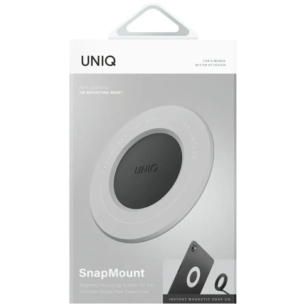 Uchwyt magnetyczny UNIQ SnapMount samoprzylepny szary/charcoal