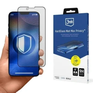 Matowe prywatyzujące szkło hartowane 3MK HardGlass Matt Max Privacy Apple iPhone 13 / 13 Pro / 14 / 16e