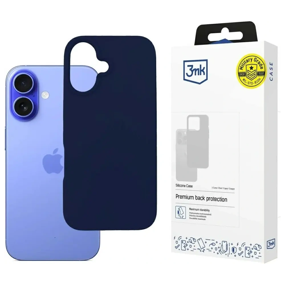 3MK Szilikon tok Apple iPhone 16 sötétkék