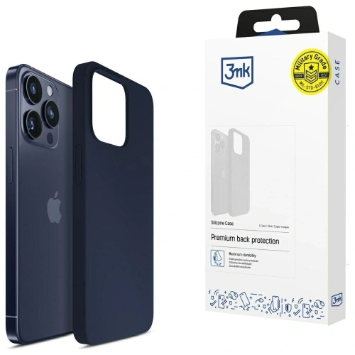 Etui 3MK Silicone Case do Apple iPhone 16 Pro granatowy