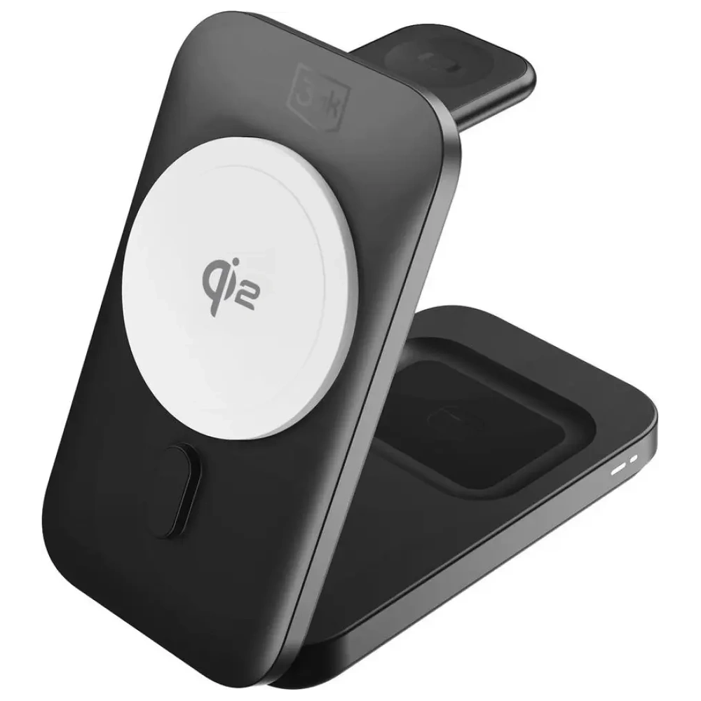 Încărcător wireless 3MK MagRocket 3 în 1 15W Qi2 MPP Negru
