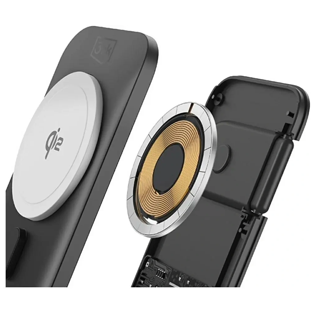 Încărcător wireless 3MK MagRocket 3 în 1 15W Qi2 MPP Negru