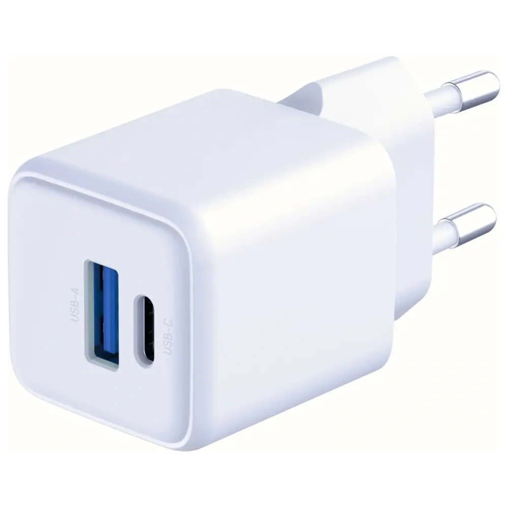 Încărcător 3MK Hyper GaN 20W USB-A, USB-C PD QC4+ alb