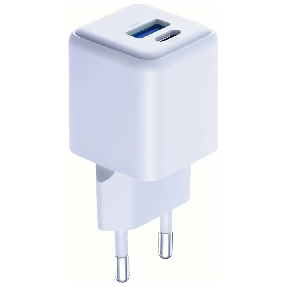 Încărcător 3MK Hyper GaN 20W USB-A, USB-C PD QC4+ alb