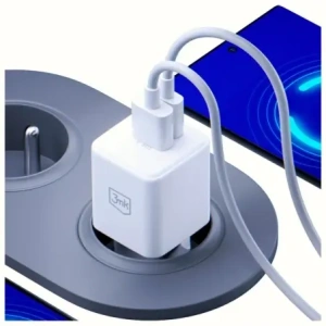 3MK Hyper GaN Töltő 20W USB-A, USB-C PD QC4+ fehér