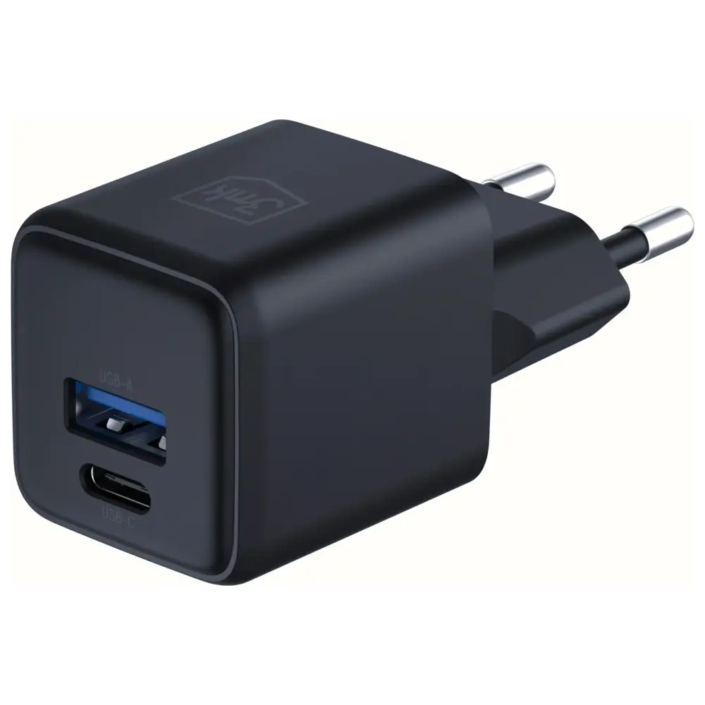Încărcător 3MK Hyper GaN 20W USB-A, USB-C PD QC4+ negru