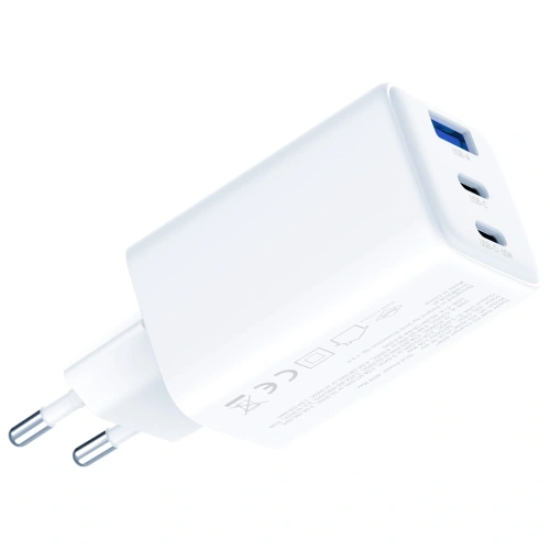 Ładowarka sieciowa 3MK Hyper GaN Charger 65W USB-A, 2xUSB-C PD QC4+ biały
