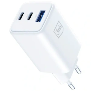 3MK Hyper GaN Töltő 65W USB-A, 2xUSB-C PD QC4+ fehér