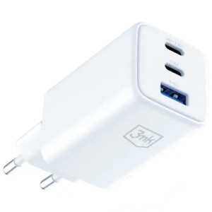 3MK Hyper GaN Töltő 65W USB-A, 2xUSB-C PD QC4+ fehér