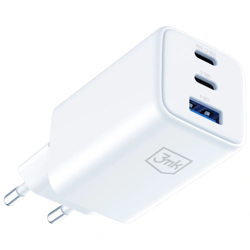 Ładowarka sieciowa 3MK Hyper GaN Charger 65W USB-A, 2xUSB-C PD QC4+ biały
