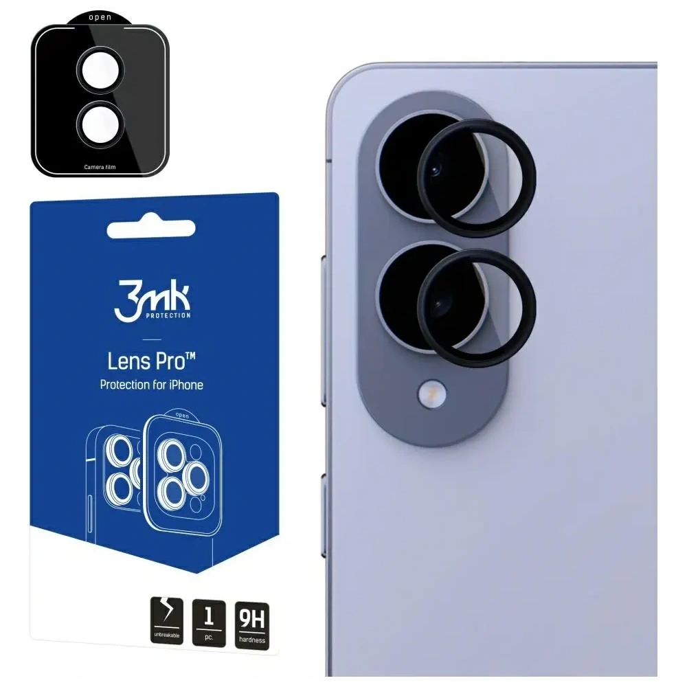 Szkło hybrydowe na obiektyw aparatu 3MK Lens Protection Pro do Samsung Galaxy S25 Edge czarny