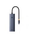 Baseus UltraJoy 4-v-1 Hub USB-C / 3xUSB-A 3.0, RJ45 (šedá)
