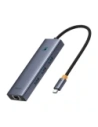 Baseus UltraJoy 4-v-1 Hub USB-C / 3xUSB-A 3.0, RJ45 (šedá)