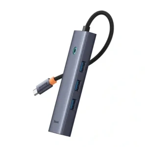 Baseus UltraJoy 4-v-1 Hub USB-C / 3xUSB-A 3.0, RJ45 (šedá)