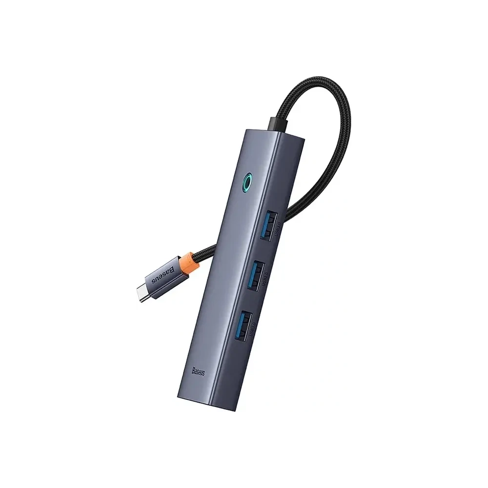 Baseus UltraJoy 4-v-1 Hub USB-C / 3xUSB-A 3.0, RJ45 (šedá)