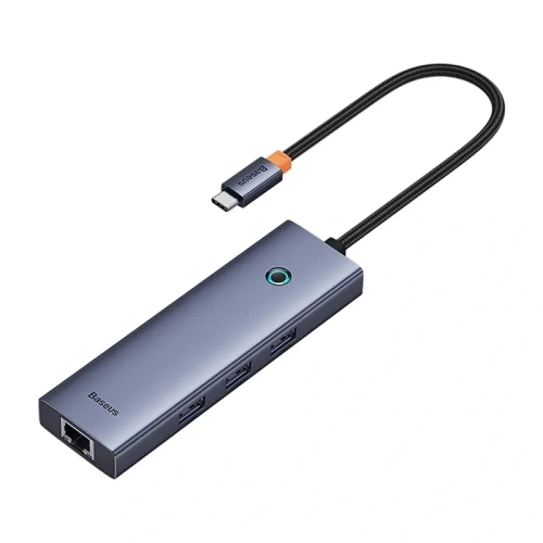 Hub 4w1 Baseus UltraJoy USB-C / 3xUSB-A 3.0, RJ45 (szary)