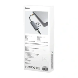 Baseus UltraJoy 4-v-1 Hub USB-C / 3xUSB-A 3.0, RJ45 (šedá)