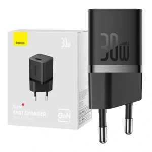 Baseus GaN5 30W USB-C nástěnná nabíječka (černá)