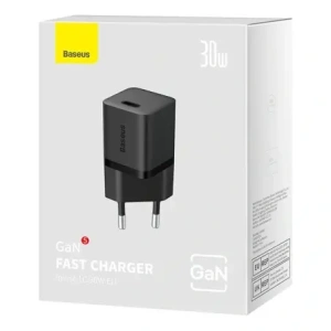 Baseus GaN5 30W USB-C nástěnná nabíječka (černá)