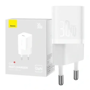 Baseus GaN5 30W USB-C nástěnná nabíječka (bílá)