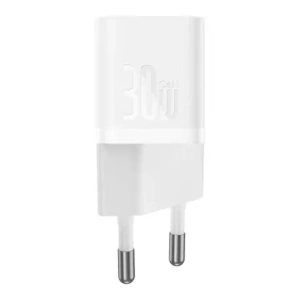 Baseus GaN5 30W USB-C nástěnná nabíječka (bílá)