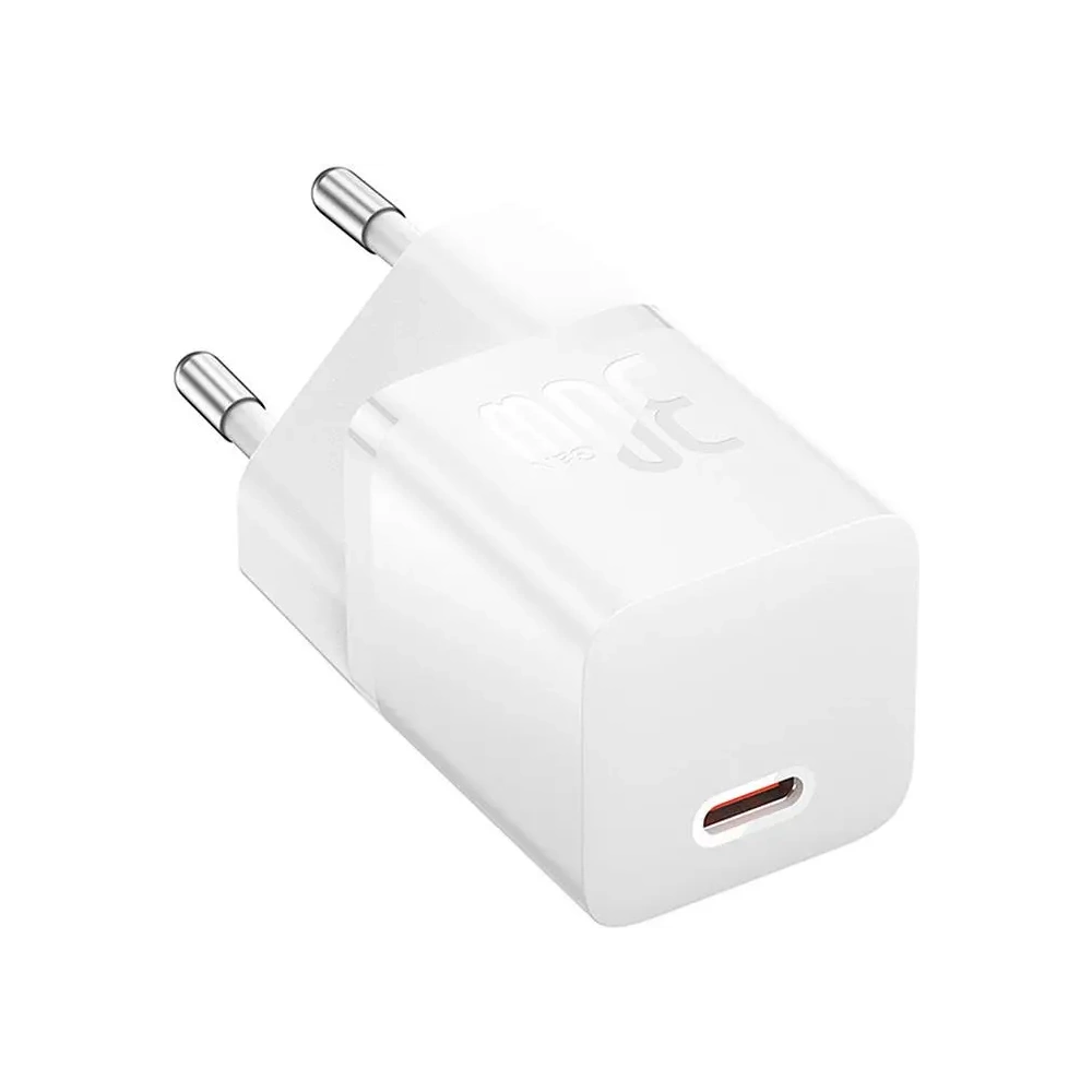 Baseus GaN5 30W USB-C nástěnná nabíječka (bílá)