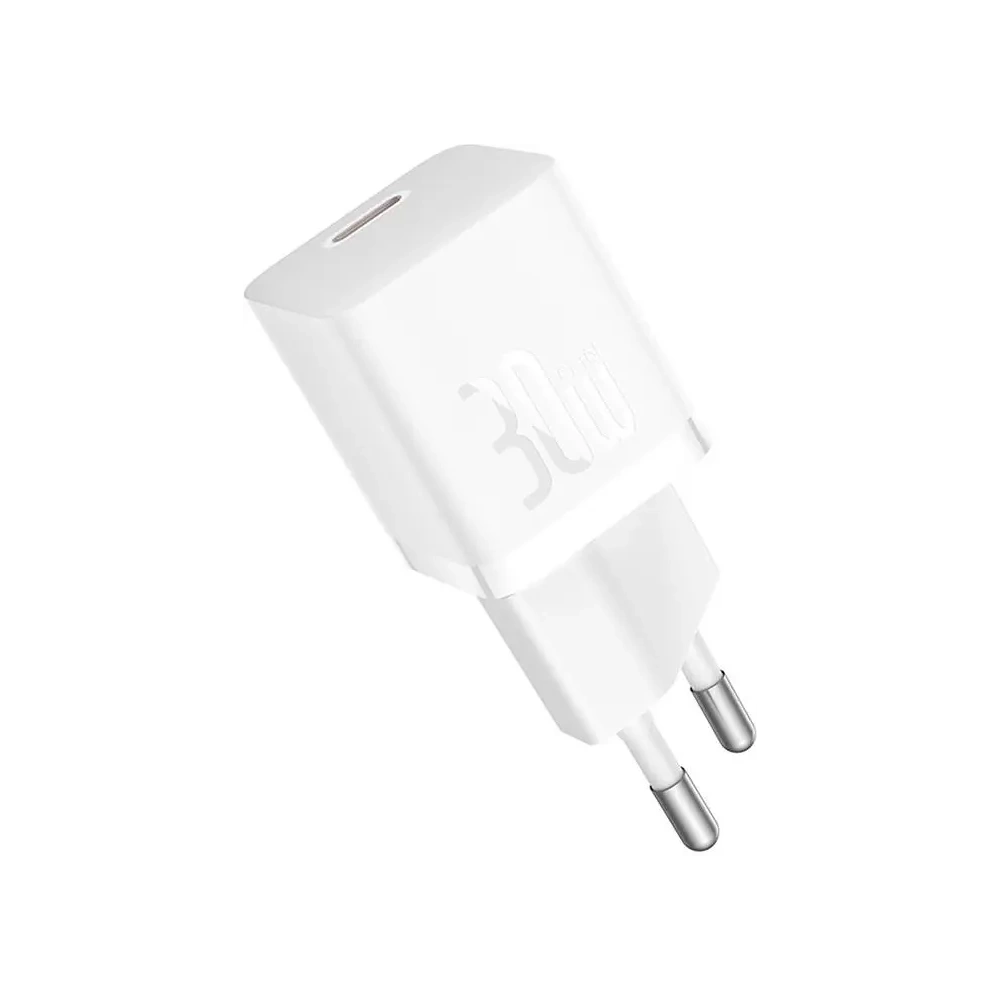 Baseus GaN5 30W USB-C nástěnná nabíječka (bílá)