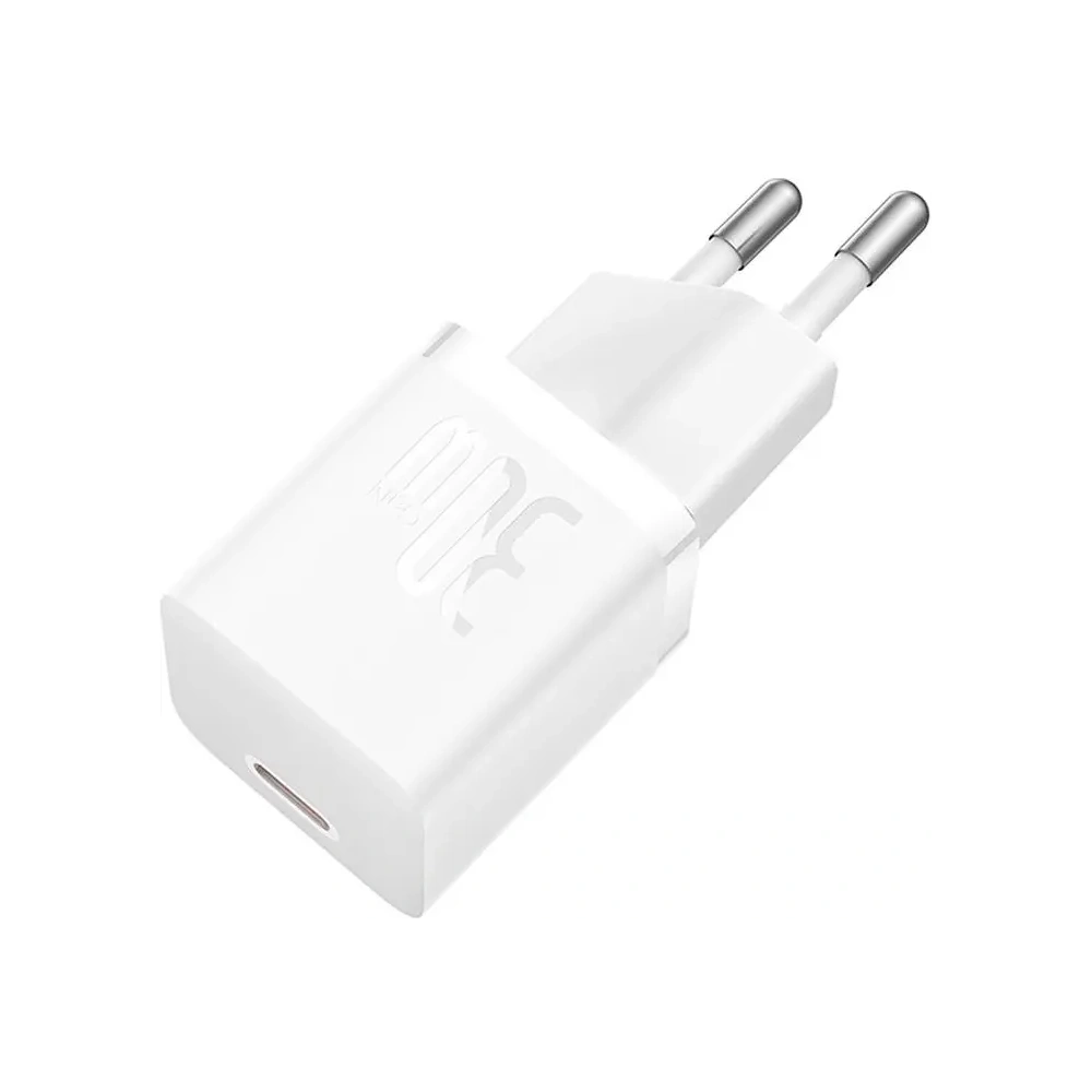 Baseus GaN5 30W USB-C nástěnná nabíječka (bílá)