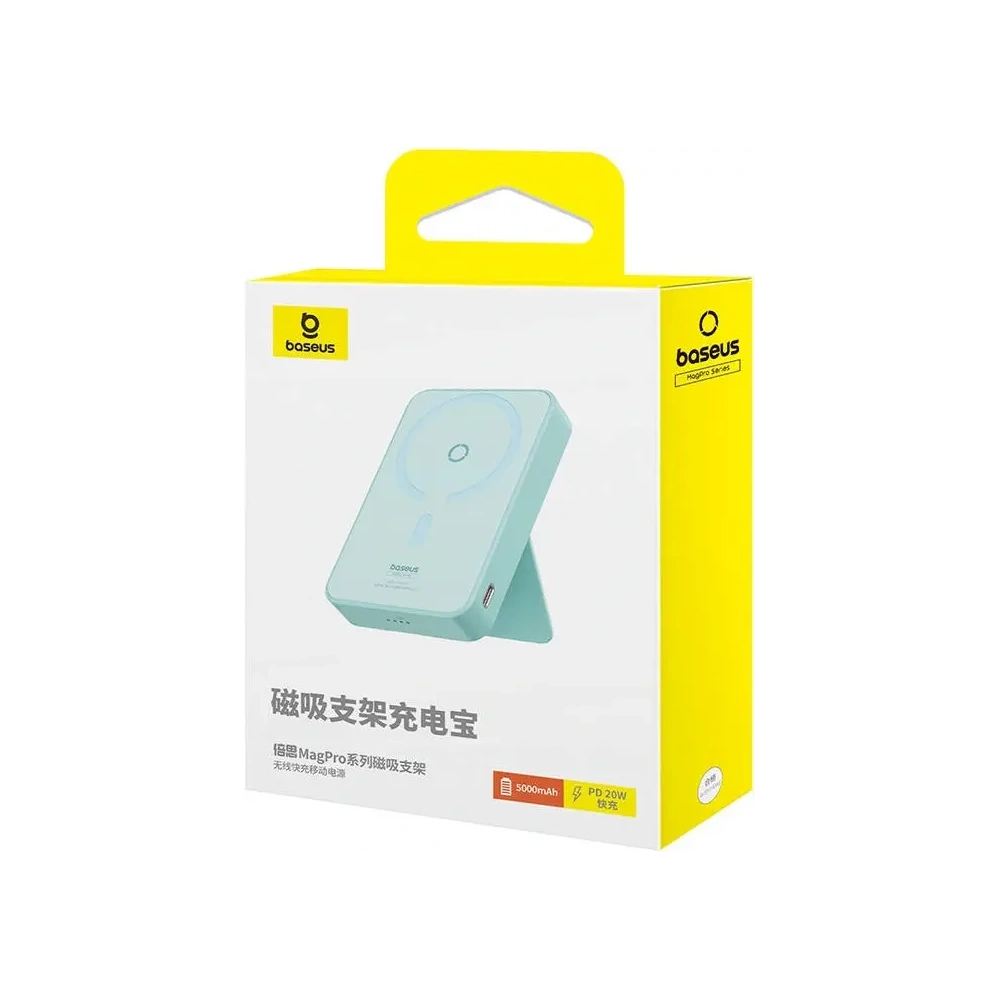 Baseus MagPro Magnetická Power Banka 5000mAh 20W MagSafe (mentolová)