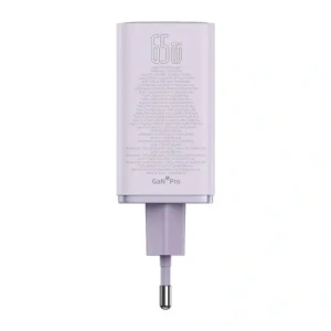 Baseus GaN6 Pro 2xUSB-A, 2xUSB-C, 65W Nástěnná nabíječka (fialová)