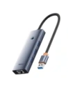 Baseus UltraJoy Series Lite Hub 4-Port USB-A / 3xUSB-A 3.0, RJ45, USB-C 5V (šedá)