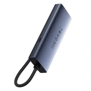 Baseus UltraJoy Series Lite Hub 4-Port USB-A / 3xUSB-A 3.0, RJ45, USB-C 5V (šedá)