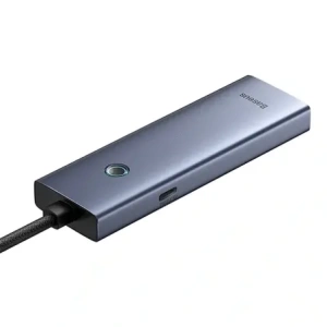 Baseus UltraJoy Series Lite Hub 4-Port USB-A / 3xUSB-A 3.0, RJ45, USB-C 5V (šedá)