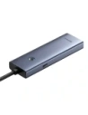 Baseus UltraJoy Series Lite Hub 4-Port USB-A / 3xUSB-A 3.0, RJ45, USB-C 5V (šedá)