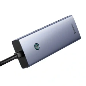 Baseus UltraJoy Series Lite Hub 4-Port USB-A / 3xUSB-A 3.0, RJ45, USB-C 5V (šedá)