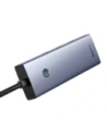 Baseus UltraJoy Series Lite Hub 4-Port USB-A / 3xUSB-A 3.0, RJ45, USB-C 5V (šedá)