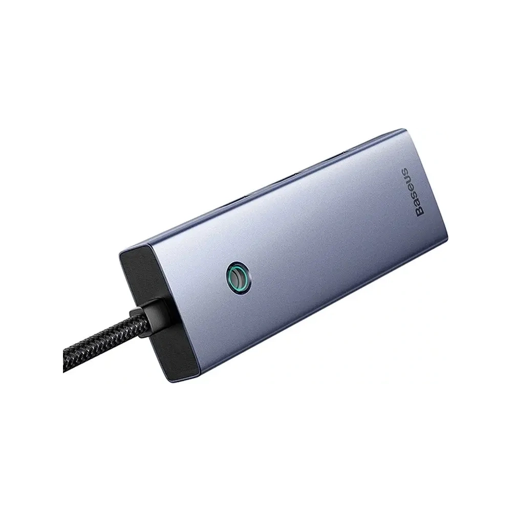 Baseus UltraJoy Series Lite Hub 4-Port USB-A / 3xUSB-A 3.0, RJ45, USB-C 5V (šedá)