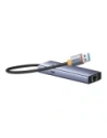 Baseus UltraJoy Series Lite Hub 4-Port USB-A / 3xUSB-A 3.0, RJ45, USB-C 5V (šedá)