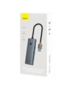 Baseus UltraJoy Series Lite Hub 4-Port USB-A / 3xUSB-A 3.0, RJ45, USB-C 5V (šedá)