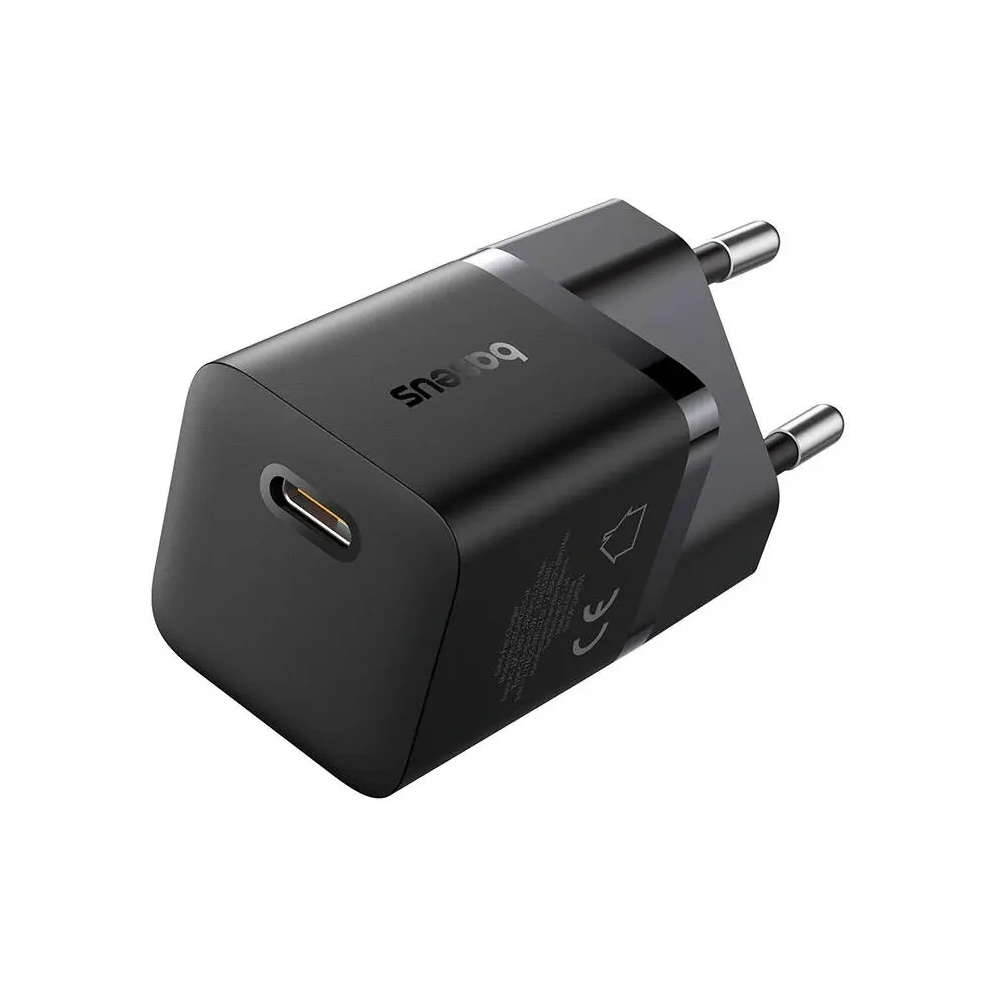 Baseus GaN5 Mini 1C 25W USB-C Zásuvková Nabíječka (černá)