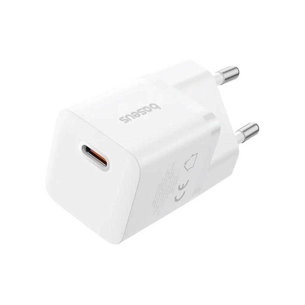 Baseus GaN5 Mini 1C 25W USB-C Nástěnná nabíječka (bílá)
