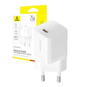 Baseus GaN5 Mini 1C 25W USB-C Nástěnná nabíječka (bílá)