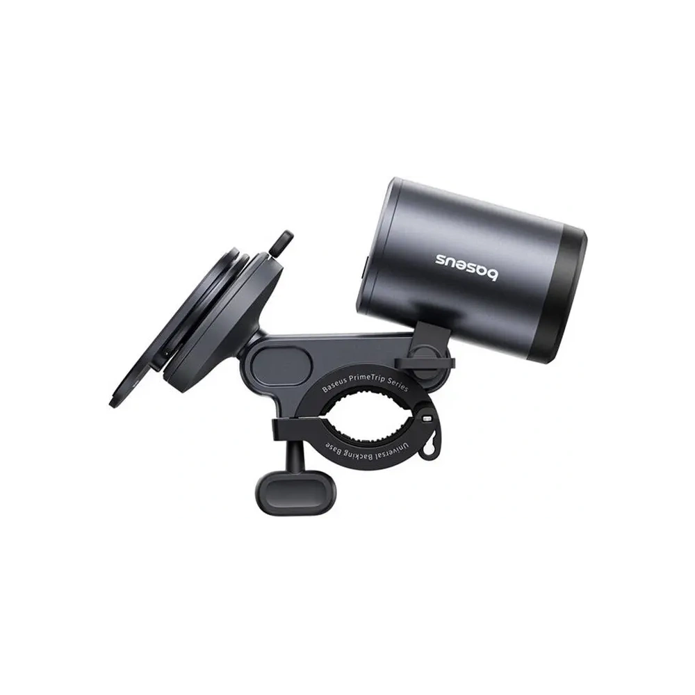 Baseus PrimeTrip suport pentru telefon 2 în 1 pentru bicicletă + lanternă USB-C de 600lm (neagră)