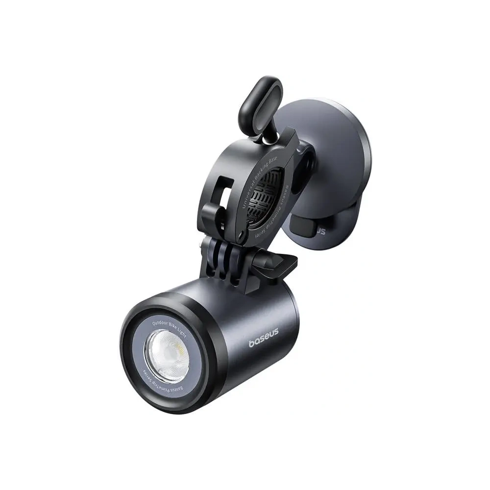 Baseus PrimeTrip suport pentru telefon 2 în 1 pentru bicicletă + lanternă USB-C de 600lm (neagră)