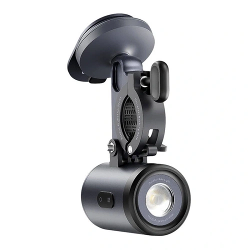 Uchwyt rowerowy Baseus PrimeTrip 2w1 uchwyt na telefon + latarka 600lm USB-C (czarny)